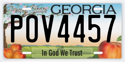 GA license plate POV4457