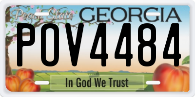 GA license plate POV4484