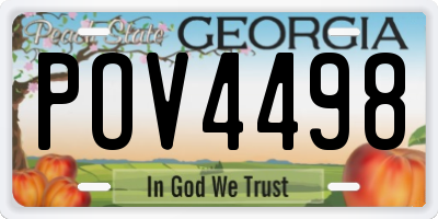 GA license plate POV4498