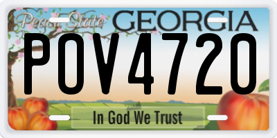 GA license plate POV4720
