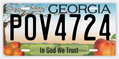 GA license plate POV4724