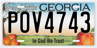 GA license plate POV4743