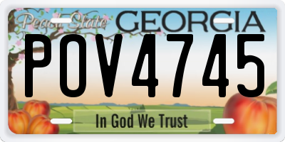 GA license plate POV4745