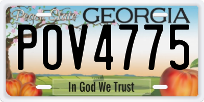 GA license plate POV4775