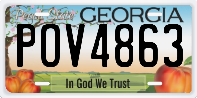 GA license plate POV4863