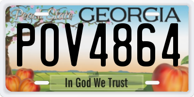GA license plate POV4864