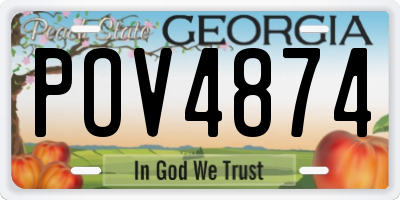 GA license plate POV4874