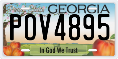 GA license plate POV4895