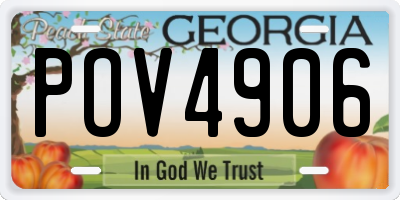 GA license plate POV4906