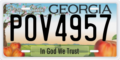 GA license plate POV4957