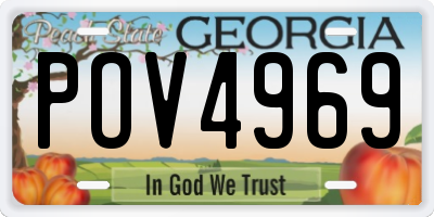 GA license plate POV4969