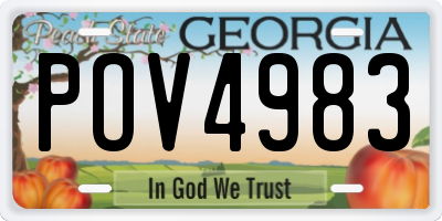 GA license plate POV4983