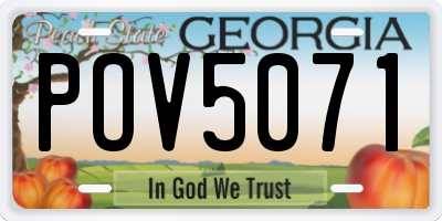 GA license plate POV5071