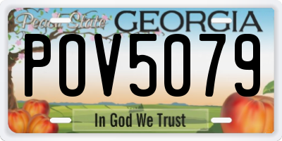 GA license plate POV5079