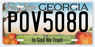 GA license plate POV5080