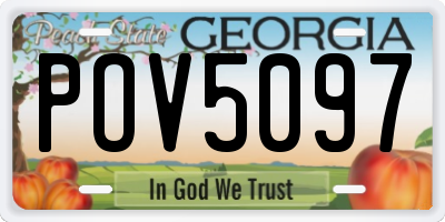 GA license plate POV5097
