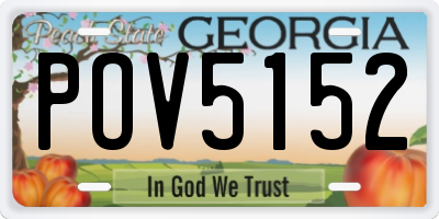 GA license plate POV5152