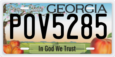 GA license plate POV5285