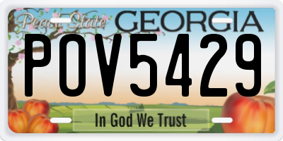 GA license plate POV5429