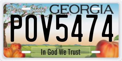 GA license plate POV5474
