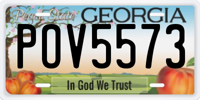 GA license plate POV5573