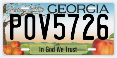 GA license plate POV5726
