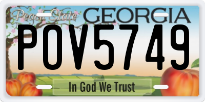 GA license plate POV5749