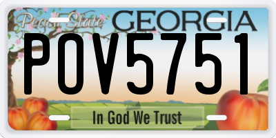 GA license plate POV5751