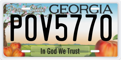 GA license plate POV5770