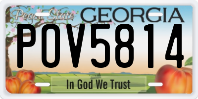 GA license plate POV5814