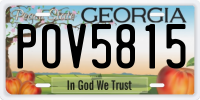 GA license plate POV5815