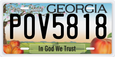 GA license plate POV5818
