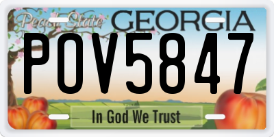GA license plate POV5847