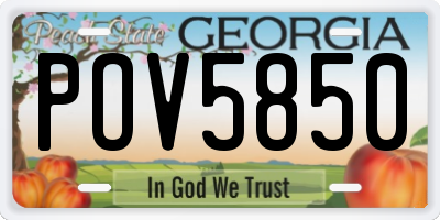 GA license plate POV5850