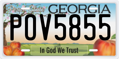 GA license plate POV5855