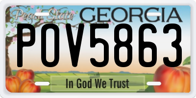 GA license plate POV5863