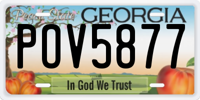 GA license plate POV5877