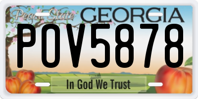 GA license plate POV5878