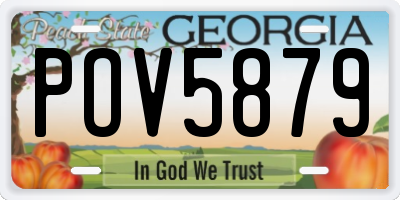 GA license plate POV5879