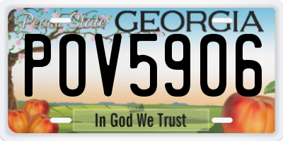 GA license plate POV5906