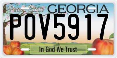 GA license plate POV5917