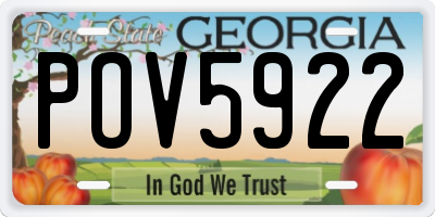 GA license plate POV5922