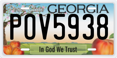 GA license plate POV5938