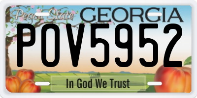 GA license plate POV5952
