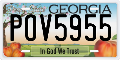 GA license plate POV5955
