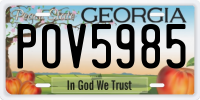 GA license plate POV5985