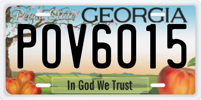 GA license plate POV6015