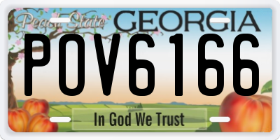 GA license plate POV6166
