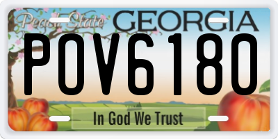 GA license plate POV6180