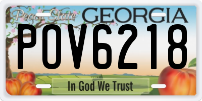 GA license plate POV6218